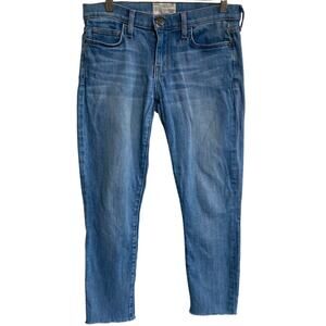 Current/Elliott Women's Ankle Skinny Richland Blue Frayed Crop Jeans 27X24 - EUC